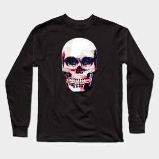 Newsprint Skull Long Sleeve T-Shirt